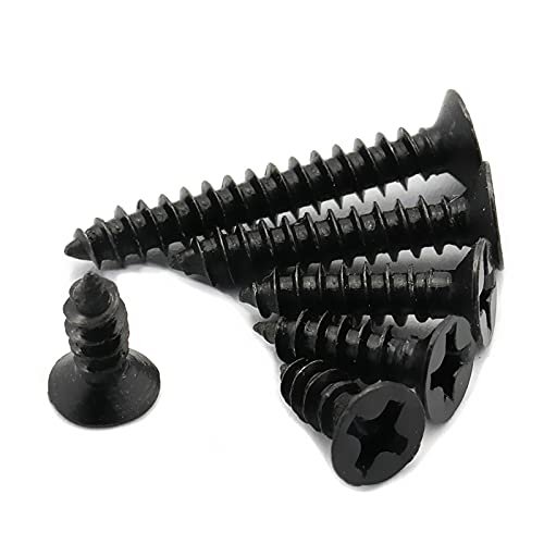 100pcs Self Tapping Screws M1.7 M2 M2.3 M2.6 M3 Laptop Screws Computer Screws Small Philips Pan Head Black Carbon Steel DUO ER (Length : 10mm, Size : M2)