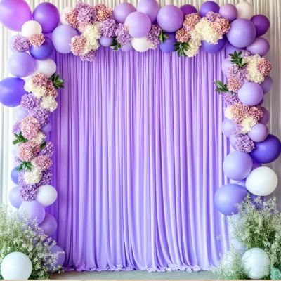 10ftx10ft Wrinkle Free Lavender Backdrop Curtain for Parties, Polyester Photo Backdrop Drapes Purple 2 Panels 5x10ft for Wedding Birthday Photography Background Indoor Outdoor