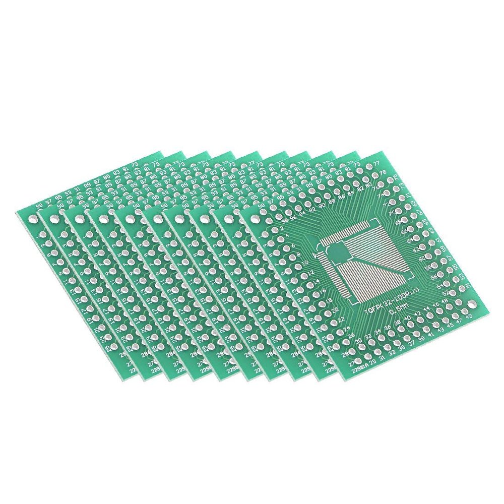 Heyiarbeit TQFP (32-100PIN) 0.5 / TQFP (32-64PIN) 0.8 to DIP Adapter PCB Board SMD Converter 10pcs