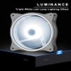 120mm White RGB PC Cooling Fans 3-Pack - Ultra Quiet High Airflow LED 12V Computer Case Fans with Triple Light Loops view 2