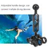 Padyrytu Aluminum Alloy Scuba Diving Light Torch Dual Ball Joint Arm and 2 Butterfly Clip Clamp Mount for Underwater Photography Camera, Black, 202381 view 2
