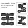 Padyrytu Aluminum Alloy Scuba Diving Light Torch Dual Ball Joint Arm and 2 Butterfly Clip Clamp Mount for Underwater Photography Camera, Black, 202381 view 4