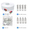 Aimyzii BNC Cable 100ft 4 Pack BNC Video Power Cable,Security Camera Cable for CCTV Camera DVR Security Systems(Included 8X BNC Adapters,100 Pcs Cable Clips)-White view 2