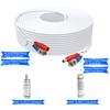 Aimyzii BNC Cable 100ft 4 Pack BNC Video Power Cable,Security Camera Cable for CCTV Camera DVR Security Systems(Included 8X BNC Adapters,100 Pcs Cable Clips)-White view 3