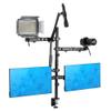 Mount-It! All in One Live Streaming Equipment - 5 Arm Desk Mount - Holds Dual Monitors, Cameras, Ring Light with Mic Desktop Stand Set, YouTube Setup for Podcasting, Gaming, Zoom, Clamp/Grommet Base view 1