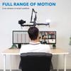 Mount-It! All in One Live Streaming Equipment - 5 Arm Desk Mount - Holds Dual Monitors, Cameras, Ring Light with Mic Desktop Stand Set, YouTube Setup for Podcasting, Gaming, Zoom, Clamp/Grommet Base view 3