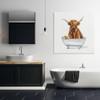 Stupell Industries Shaggy Country Cattle in Bathtub Rubber Duck, Designed by Donna Brooks Canvas Wall Art, 36 x 36, Brown view 2