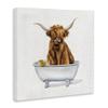 Stupell Industries Shaggy Country Cattle in Bathtub Rubber Duck, Designed by Donna Brooks Canvas Wall Art, 36 x 36, Brown view 3