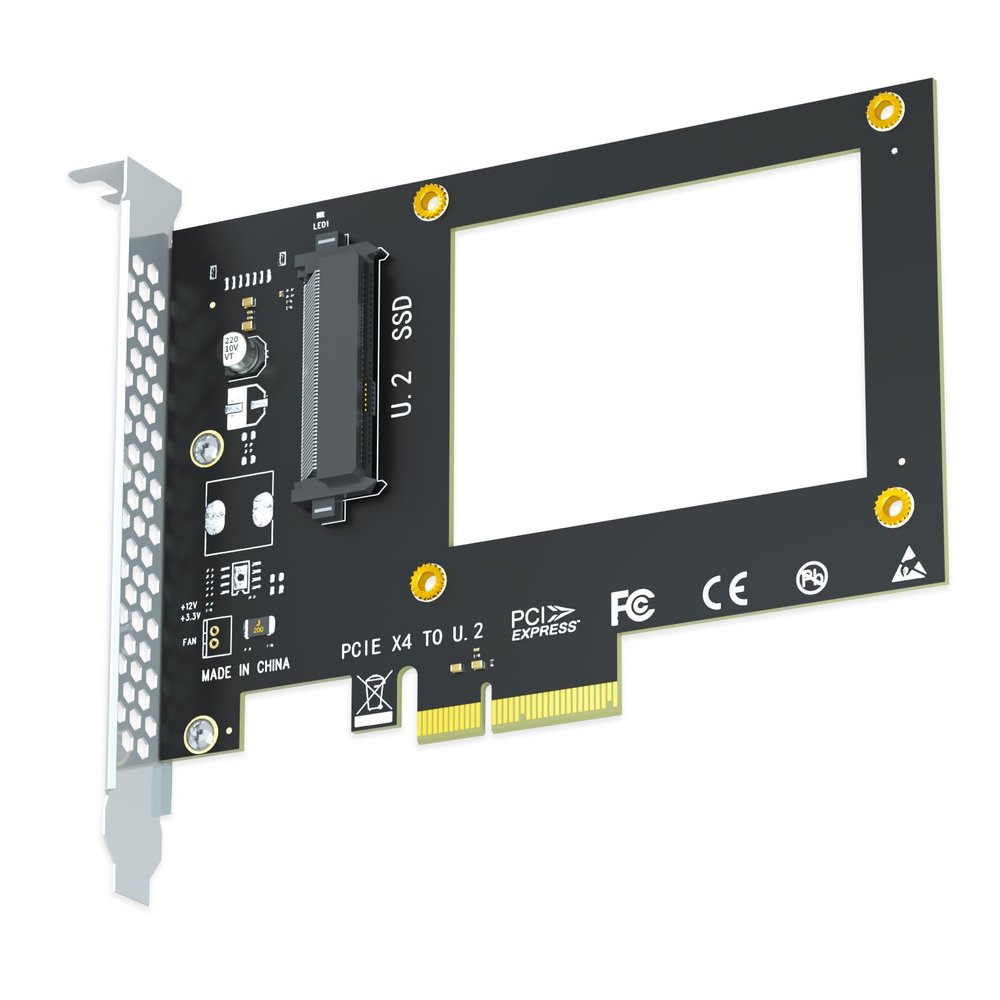 GLOTRENDS PU11 U.2 to PCIe 4.0 X4 Adapter for 2.5 Inch U.2 SSD, PCIe 4.0 X4 Full Speed