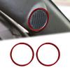 BLAKAYA Compatible with Sticker Carbon Fiber A-Pillar Speaker Cover Door Audio Loudspeaker Ring Trim Cover Accessories for Ford Mustang 2015 2016 2017 2018 2019 2020 (2PC Red view 1