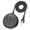2 Prong Power Strip with 10ft Extension Cord, NTONPOWER 1875W/15A, 180 Rotating Plug, 2 Prong to 3 Prong Outlet Adapter, Wall Mountable, 3 AC Outlets & 2 USB, Ideal for Older House Office Desktop view 1