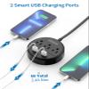 2 Prong Power Strip with 10ft Extension Cord, NTONPOWER 1875W/15A, 180 Rotating Plug, 2 Prong to 3 Prong Outlet Adapter, Wall Mountable, 3 AC Outlets & 2 USB, Ideal for Older House Office Desktop view 3