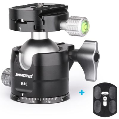 Low Profile Tripod Ball Head-INNOREL 360Panoramic CNC Metal Camera Tripod Ballhead with 1/4" Arca Swiss Universal Quick Release Plate for Tripods,Monopod,DSLR Cameras,Camcorder,Max Load 20kg (E40)