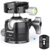 Low Profile Tripod Ball Head-INNOREL 360Panoramic CNC Metal Camera Tripod Ballhead with 1/4" Arca Swiss Universal Quick Release Plate for Tripods,Monopod,DSLR Cameras,Camcorder,Max Load 20kg (E40) view 1