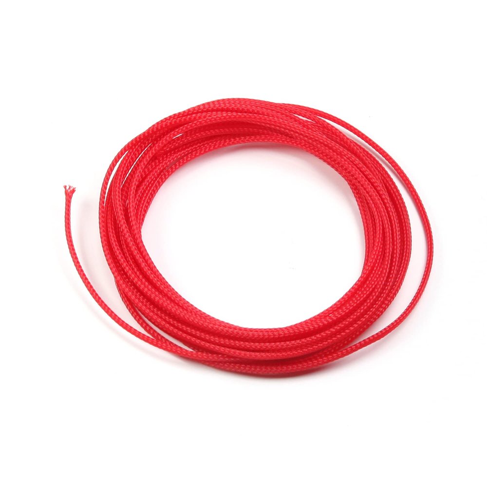 Aicosineg PET Expandable Braided Sleeving Wrap for Audio Video Home Device Automotive Wire Protect Cables 3mm 5m Red 1Pcs