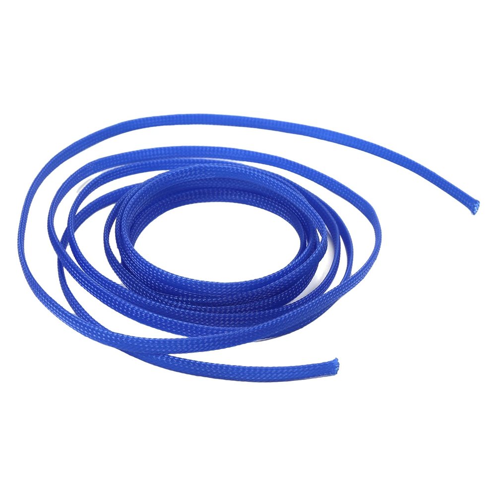 Aicosineg PET Expandable Braided Sleeving Wrap for Audio Video Home Device Automotive Wire Protect Cables 6mm 3m Blue 1Pcs