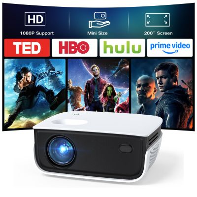 Mini Projector, NICPOW Upgrade Portable Outdoor Movie Projector, 1080P and 200" Supported Small Projector Compatible with TV Stick, Phone, PS5, HDMI, USB for Home, Bedroom, Gaming, Outdoor Use