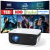 Mini Projector, NICPOW Upgrade Portable Outdoor Movie Projector, 1080P and 200" Supported Small Projector Compatible with TV Stick, Phone, PS5, HDMI, USB for Home, Bedroom, Gaming, Outdoor Use view 1