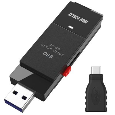 BUFFALO SSD-SCT2.0U3BA/N 2TB Portable SSD, USB3.2Gen1 Type C, PS5/PS4 Compatible, Black