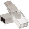 HONGPAS New Crystal Transparent Rectangle Genuine USB Flash Drive 3.0 LED Lighting Memory Stick Birthday Wedding Gift Pen Drive,Silver (8GB) view 3