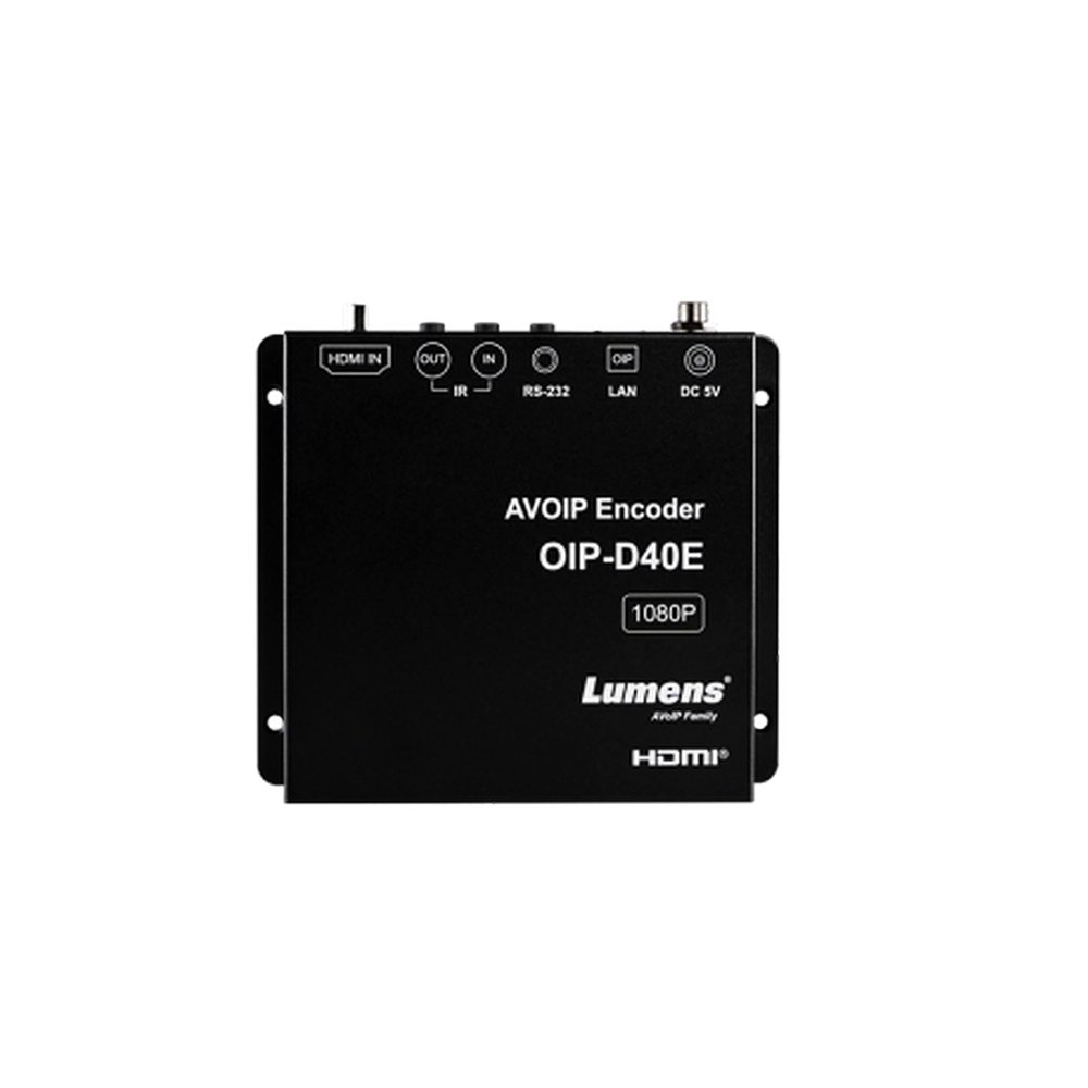 Lumens OIP-D40E AVoIP 1G Encoder, Black, Video Wall Deployment, Portrait and Landscape Orientation, 1080p