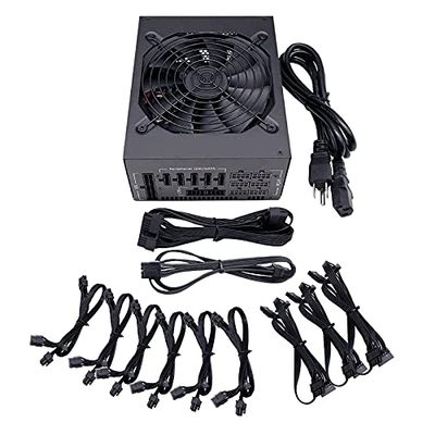 1800W Mining Full Module 110V-240V Power Supply Supports 6 GPU 80+ Gold Certified Ethereum ETH ATX PC PSU for BTC Minner Machine