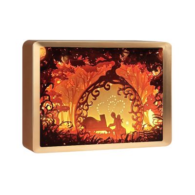 SIWEME 3D Paper Carving Light Box LED Night Light Lamp 3D Paper Cut Light Creative Shadow Box Kids Bedroom Decor Creative Gift Items for Girls (Piano)