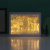 SIWEME 3D Paper Carving Light Box LED Night Light Lamp 3D Paper Cut Light Creative Shadow Box Kids Bedroom Decor Creative Gift Items for Girls (Violin and Piano) view 2