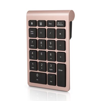 Jopwkuin Bluetooth Number Pad, 22 Keys Numeric Keypad with Shortcut Keys, Portable 10-Key Financial Accounting Keyboard for Laptop PC Desktop - Rose