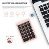 Jopwkuin Bluetooth Number Pad, 22 Keys Numeric Keypad with Shortcut Keys, Portable 10-Key Financial Accounting Keyboard for Laptop PC Desktop - Rose view 2