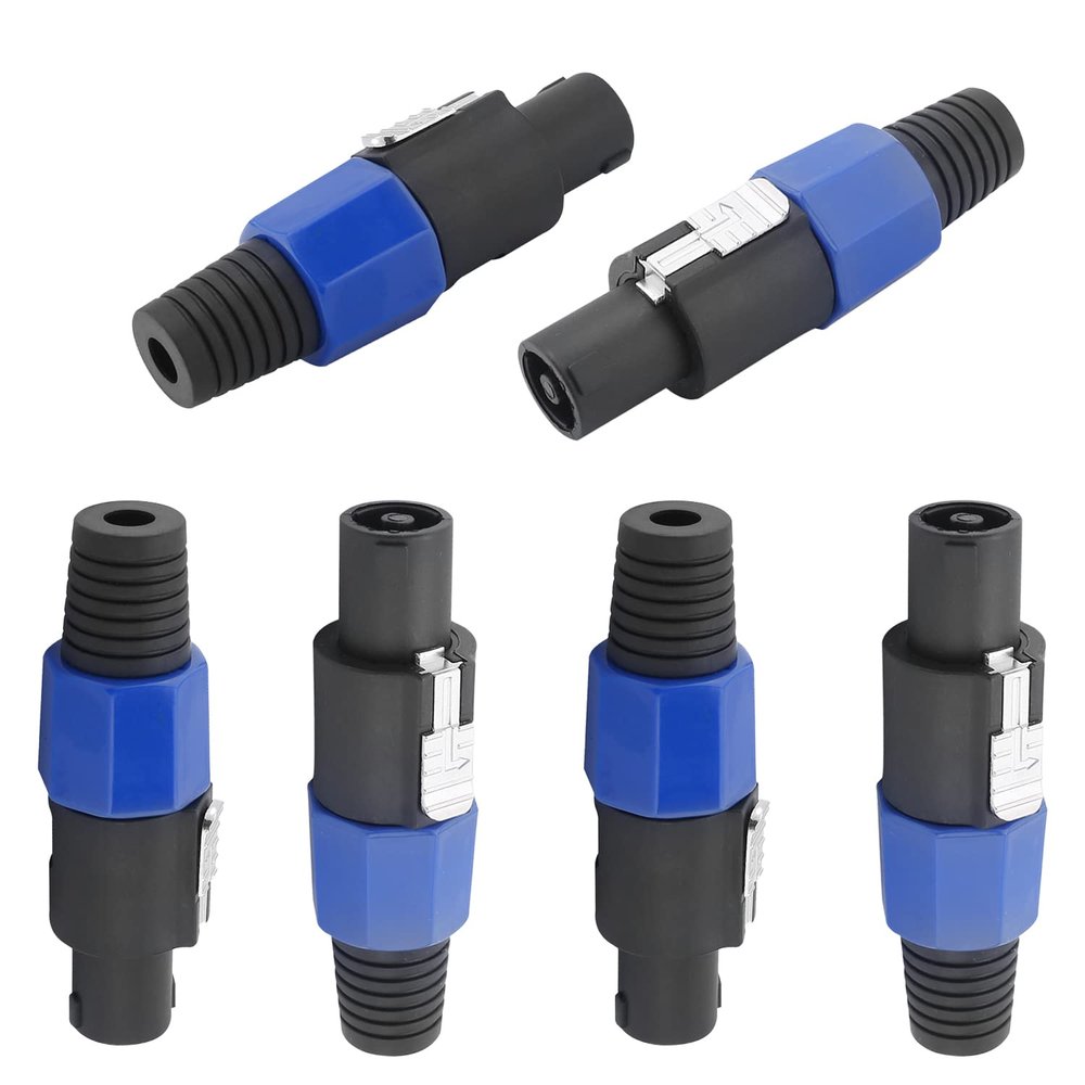 Heyiarbeit SpeakOn Speaker Adapter Connectors 4 Pole Plug Twist Lock - 6 Pack
