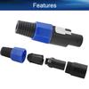Heyiarbeit SpeakOn Speaker Adapter Connectors 4 Pole Plug Twist Lock - 6 Pack view 3