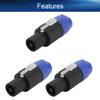 Heyiarbeit SpeakOn Speaker Adapter Connectors 4 Pole Plug Twist Lock - 6 Pack view 4
