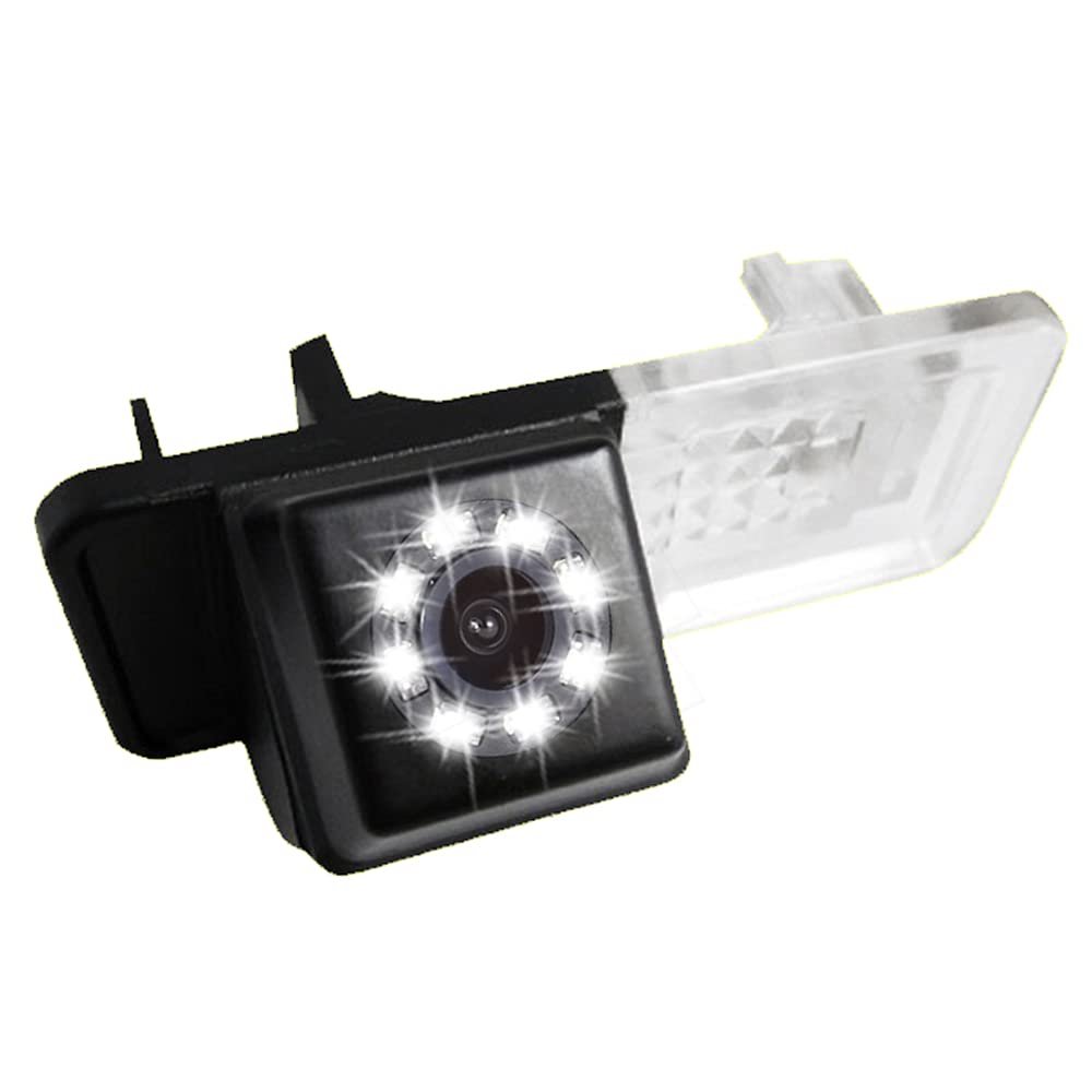 Berlingan 8 LED Night Vision Lincese Plate Light Rear View Camera, Waterproof Wide Angle, Replacement for Smart R300/R350/Smart Fortwo Cabrio Coupe carossblade W450 W451 W453 2004-2019