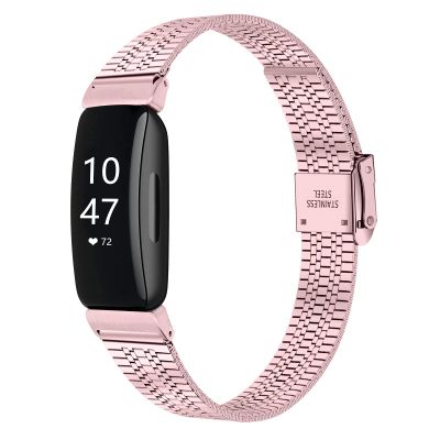 Chofit Compatible with Fitbit Inspire/Inspire HR/Inspire 2 Band Women Man,Stainless Steel Metal Band Bracelet Strap Replacement for Inspire/Inspire HR/Inspire 2 Tracker (Rose pink)
