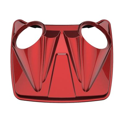 Advanblack Color-Matched Dual 8'' Speaker Lids w/Backrest Pad Fit for Advanblack/OEM Rushmore Style Razor, Chopped & King Tour Trunk Pack Bottom (Hard Candy Hot Rod Red Flake)