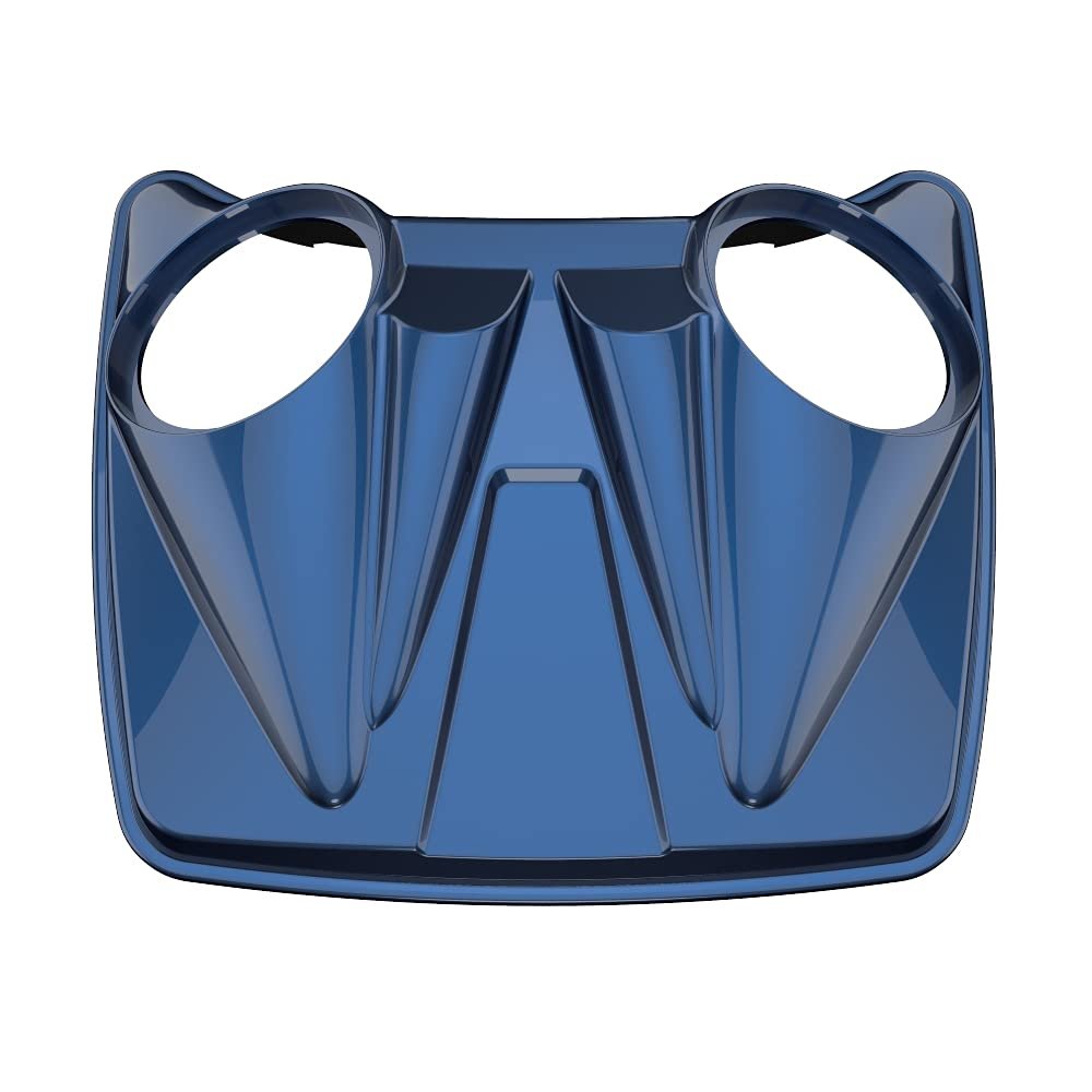 Advanblack Color-Matched Dual 8'' Speaker Lids w/Backrest Pad Fit for Advanblack/OEM Rushmore Style Razor, Chopped & King Tour Trunk Pack Bottom (Billiard Blue)