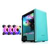 BBNB Computer Case Mid-Tower Desktop ATX Case USB 3.0 Ports Tempered Glass Panel 8 Fan Positions, Support Water Cooling, Green (Size : 5 Fan) view 1
