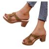 ZBYY Women's Wedge Sandals,Fashion Comfort Slip On Peep Toe High Heel Platform Sandals Slide Wedge Sandals view 1