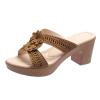 ZBYY Women's Wedge Sandals,Fashion Comfort Slip On Peep Toe High Heel Platform Sandals Slide Wedge Sandals view 3