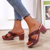 ZBYY Women's Wedge Sandals,Fashion Comfort Slip On Peep Toe High Heel Platform Sandals Slide Wedge Sandals view 2