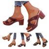 ZBYY Women's Wedge Sandals,Fashion Comfort Slip On Peep Toe High Heel Platform Sandals Slide Wedge Sandals view 3