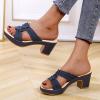 ZBYY Women's Wedge Sandals,Fashion Comfort Slip On Peep Toe High Heel Platform Sandals Slide Wedge Sandals view 2