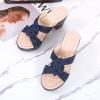 ZBYY Women's Wedge Sandals,Fashion Comfort Slip On Peep Toe High Heel Platform Sandals Slide Wedge Sandals view 3