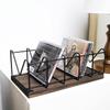 MyGift Vintage CD Stand Holder, DVD Tower, Rustic Burnt Solid Wood and Matte Black Metal Racks, Tabletop Compact Disc Case Organizer Storage - Holds 25 Jewel Cases view 1