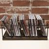 MyGift Vintage CD Stand Holder, DVD Tower, Rustic Burnt Solid Wood and Matte Black Metal Racks, Tabletop Compact Disc Case Organizer Storage - Holds 25 Jewel Cases view 3