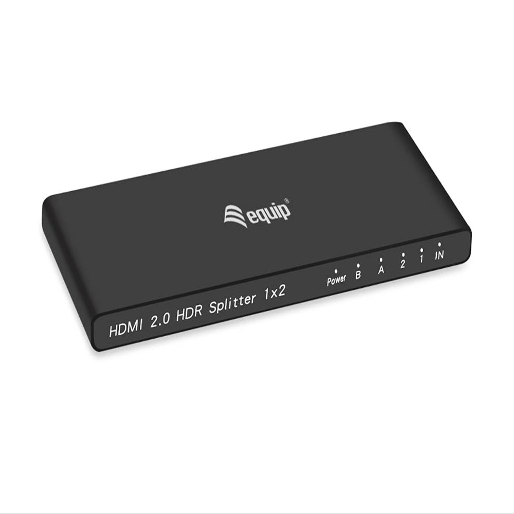 Equip 332716 Ultra-Slim 2-Port HDMI 2.0 Splitter/HDMI Splitter 2.0 2 Port Ultra Slim 4K / 60Hz / Black