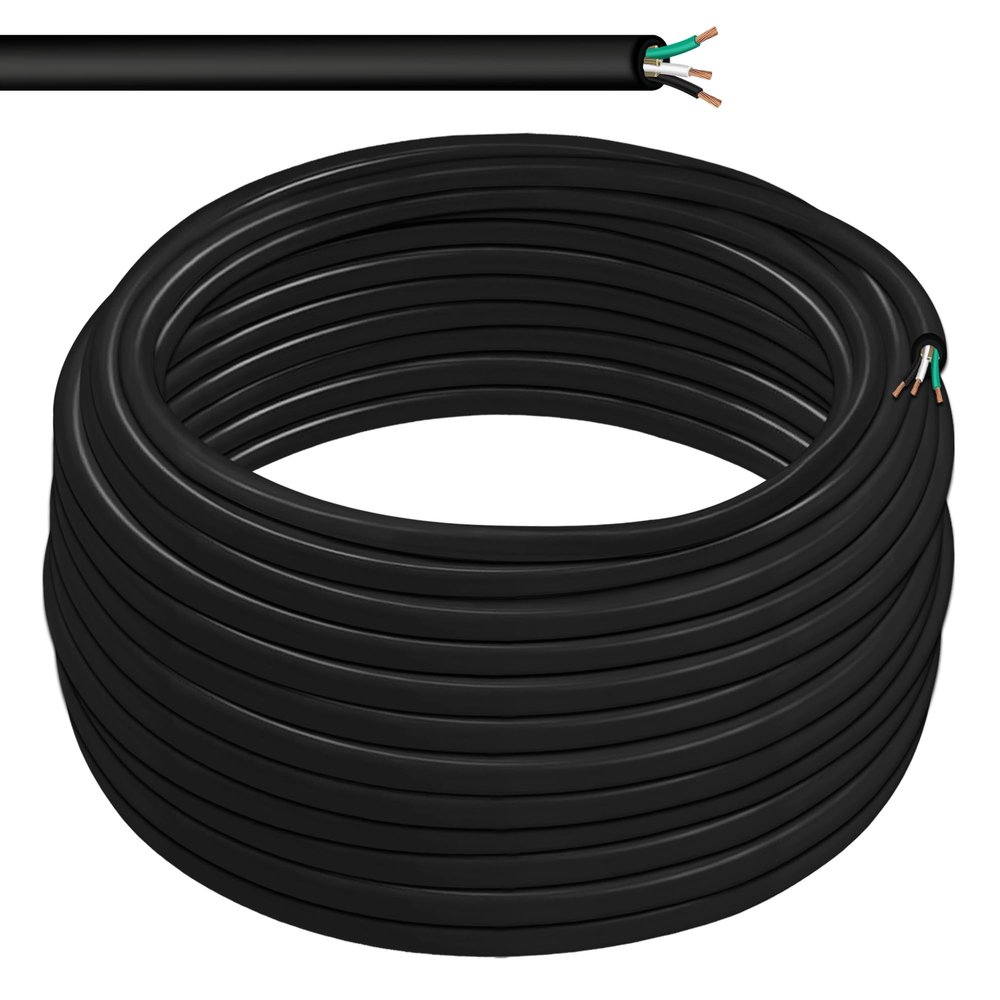 14 Gauge Wire (14 AWG) 3 Conductor Cable 14/3 SOOW Industrial & Home Electrical Wire Low Voltage Up to 600V Durable Outer Jacket USA Made (100ft)
