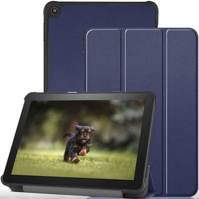 Case Compatible with For Amazon Fire HD 8 2022/ HD 8 2020/Fire HD 8 Plus Tablet Cases Auto sleep function Slim Light-Weight PU Leather Smart Tablet Shell Cover Foldable Stand Case Fit (Dark Blue)