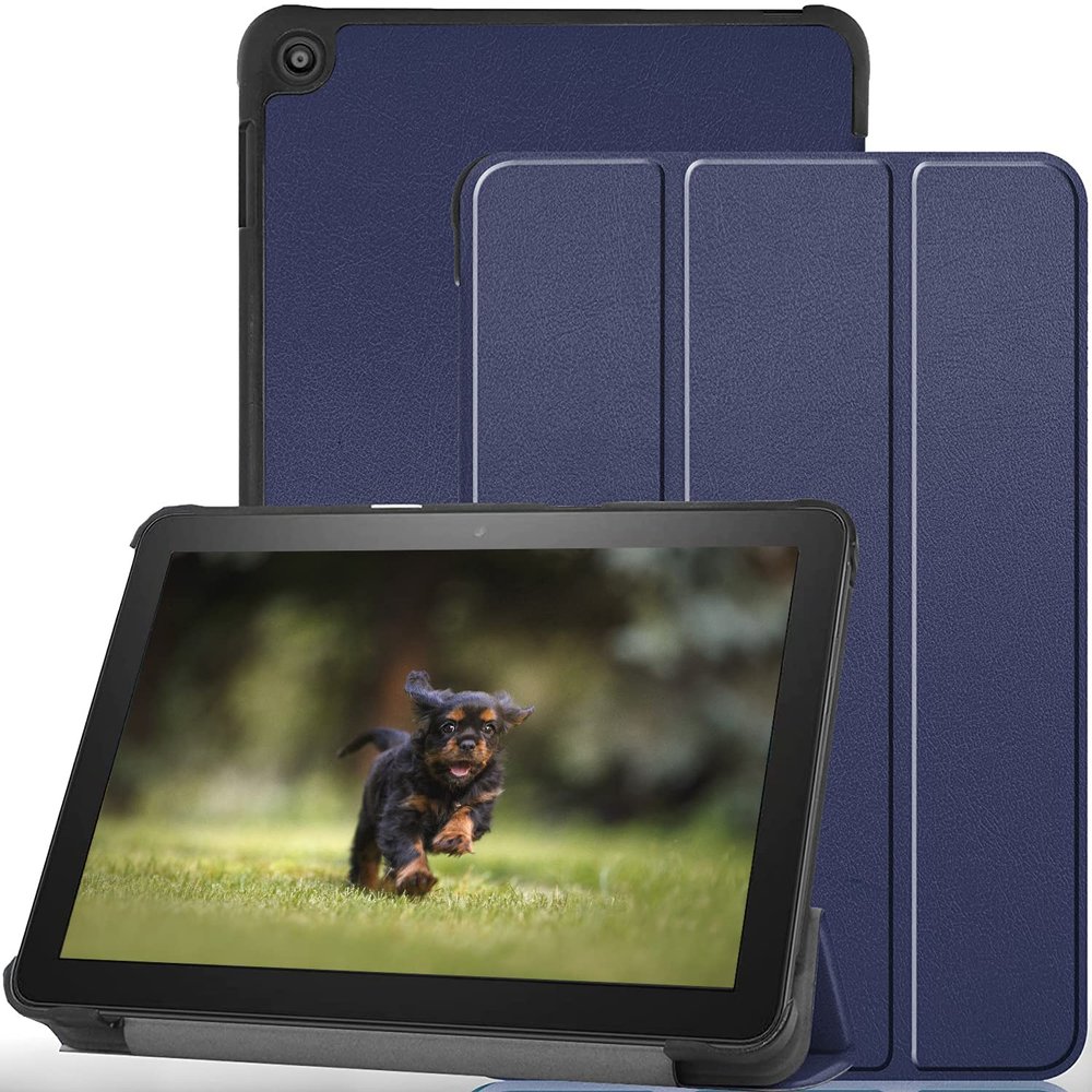 Case Compatible with For Amazon Fire HD 8 2022/ HD 8 2020/Fire HD 8 Plus Tablet Cases Auto sleep function Slim Light-Weight PU Leather Smart Tablet Shell Cover Foldable Stand Case Fit (Dark Blue)